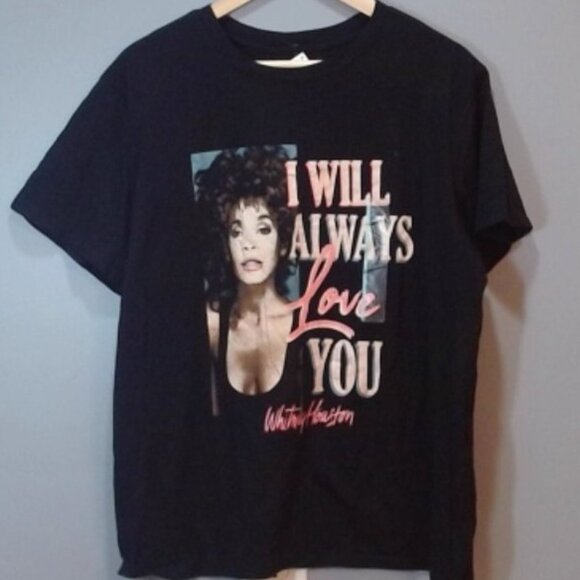Whitney Houston "I Will Always Love You" Graphic T-Shirt - Size XXL, Black - Picture 1 of 3